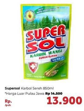 Promo Harga SUPERSOL Karbol Wangi Sereh 800 ml - Carrefour