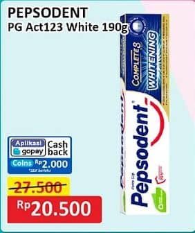 Promo Harga Pepsodent Pasta Gigi Action 123 Whitening 190 gr - Alfamart