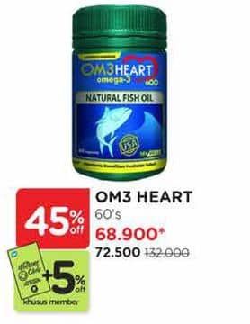 Promo Harga Om3heart Fish Oil Omega 3 60 pcs - Watsons