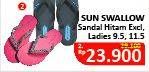 Promo Harga SUN SWALLOW Sandal Jepit Pria Hitam, Ladies  - Alfamidi