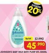 Promo Harga JOHNSONS Baby Milk Bath Milk + Rice 500 ml - Superindo