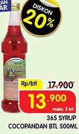 Promo Harga 365 Syrup Cocopandan 600 ml - Superindo