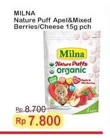 Promo Harga Milna Nature Puffs Organic Apple Mix Berries, Cheese 15 gr - Indomaret