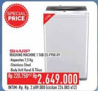 Promo Harga SHARP ES-F950P-GY | Washing Machine  - Hypermart