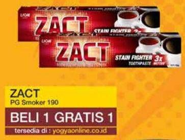Promo Harga ZACT Pasta Gigi untuk Penyuka Teh dan Kopi 190 gr - Yogya