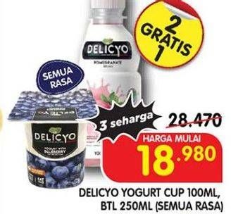 Promo Harga DELICYO Yogurt 100 mL/250 mL  - Superindo
