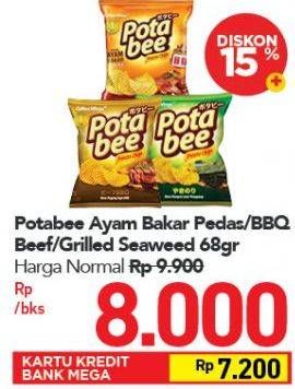 Promo Harga POTABEE Snack Potato Chips Ayam Bakar, BBQ Beef, Grilled Seaweed 68 gr - Carrefour
