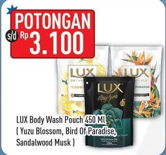 Promo Harga LUX Body Wash Yu Zu Blossom, Birds Of Paradise, Sandal Wood Musk 450 ml - Hypermart