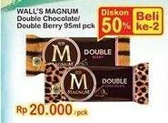 Promo Harga WALLS Magnum Double Berry, Double Choco 95 ml - Indomaret