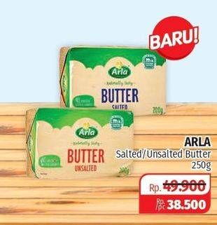 Promo Harga ARLA Butter Salted, Unsalted 250 gr - Lotte Grosir
