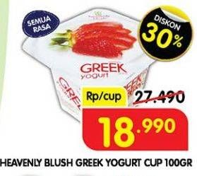 Promo Harga Heavenly Blush Greek Yogurt Cup All Variants 100 gr - Superindo