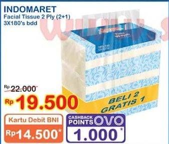 Promo Harga Indomaret Facial Tissue per 3 pouch 180 pcs - Indomaret