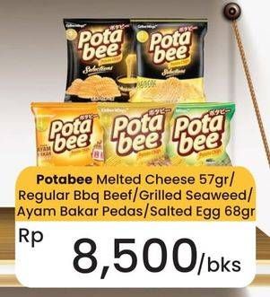 Promo Harga Potabee Snack Potato Chips Melted Cheese, BBQ Beef, Grilled Seaweed, Ayam Bakar, Salted Egg 68 gr - Carrefour