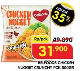 Promo Harga Belfoods Nugget Chicken Nugget Crunchy 500 gr - Superindo