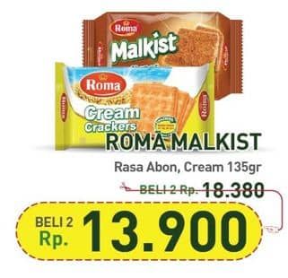 Promo Harga Roma Malkist Abon, Cream Crackers 135 gr - Hypermart