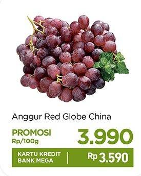 Promo Harga Anggur Red Globe Cina per 100 gr - Carrefour