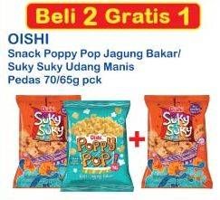 Promo Harga OISHI Poppy Pop Jagung Bakar/ Suky Suky Udang Manis Pedas 70/65g  - Indomaret