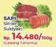 Promo Harga Sirloin Sukiyaki per 100 gr - Yogya