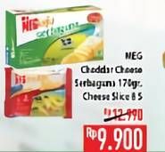 Promo Harga MEG Keju Serbaguna 170gr/Cheddar Slice 8Pcs  - Hypermart