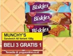 Promo Harga BISKIES Sandwich Biscuit All Variants per 3 pouch 108 gr - Yogya