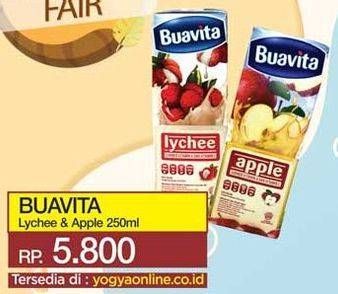 Promo Harga BUAVITA Fresh Juice Lychee, Apple 250 ml - Yogya
