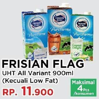 Promo Harga FRISIAN FLAG Susu UHT Purefarm All Variants, Kecuali Low Fat 900 ml - Yogya