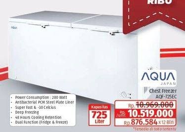 Promo Harga Aqua AQF-725 | Chest Freezer  - Lotte Grosir