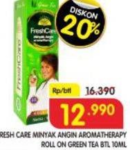 Promo Harga FRESH CARE Minyak Angin Aromatherapy Green Tea 10 ml - Superindo