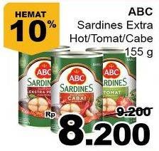 Promo Harga ABC Sardines Saus Ekstra Pedas, Saus Tomat, Saus Cabai 155 gr - Giant