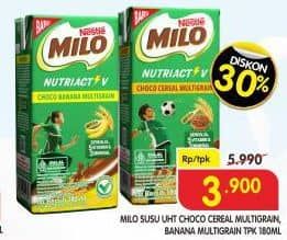 Promo Harga Milo Susu UHT Choco Cereal Multigrain, Choco Banana Multigrain 180 ml - Superindo