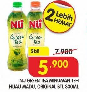 Promo Harga NU Green Tea Green Tea Madu, Original per 2 botol 330 ml - Superindo