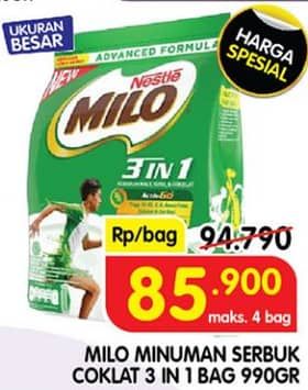 Promo Harga Milo ActivGo 3in1 1000 gr - Superindo