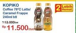 Promo Harga Kopiko 78C Drink Caramel Frappe, Coffee Latte per 2 botol 240 ml - Indomaret