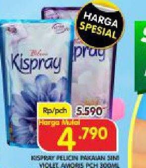 Promo Harga KISPRAY Pelicin Pakaian Violet 300 ml - Superindo