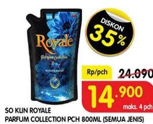 Promo Harga SO KLIN Royale Parfum Collection All Variants 800 ml - Superindo