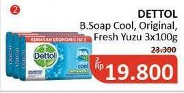 Promo Harga DETTOL Bar Soap Cool, Original, Fresh per 3 pcs 100 gr - Alfamidi
