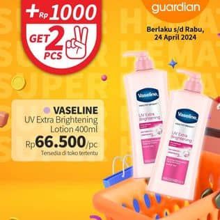 Promo Harga Vaseline Body Lotion UV Extra Brightening 400 ml - Guardian