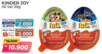 Promo Harga Kinder Joy Chocolate Crispy All Variants 20 gr - Alfamart