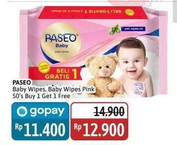 Promo Harga Paseo Baby Wipes With Jojoba Oil 50 sheet - Alfamidi