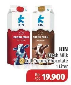 Promo Harga KIN Fresh Milk Full Cream, Chocolate 1 ltr - Lotte Grosir