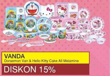 Promo Harga VANDA Peralatan Makan Melamin Doraemon, Hello Kitty  - Yogya