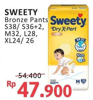 Promo Harga Sweety Bronze Pants Dry X-Pert S36+2, M32, L28, XL24, XL26 24 pcs - Alfamidi