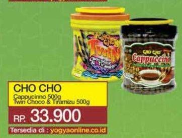 Promo Harga Cho Cho Wafer Stick Cappuccino, Twin Chocolate Tiramisu 500 gr - Yogya
