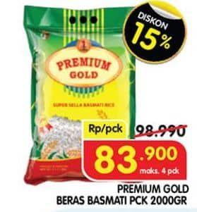 Promo Harga Premium Gold Beras Basmati 2000 gr - Superindo