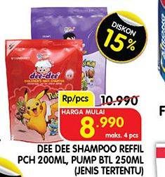 Promo Harga DEE DEE Shampoo 200 mL/ 250 mL  - Superindo
