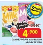 Promo Harga Diamond Milk UHT Marshmallow, Honey 125 ml - Superindo