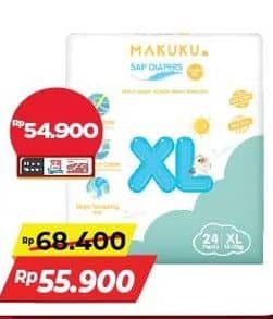 Promo Harga Makuku Comfort Fit Diapers Pants XL24 24 pcs - Alfamart