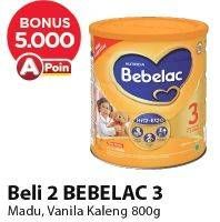 Promo Harga BEBELAC 3 Susu Pertumbuhan Madu, Vanila 800 gr - Alfamart