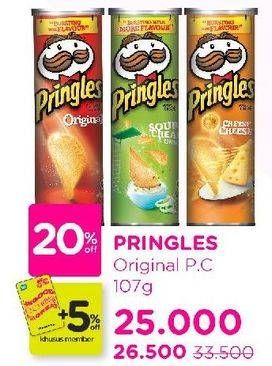 Promo Harga Pringles Potato Crisps Original 107 gr - Watsons