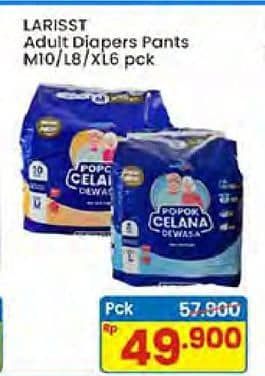 Promo Harga Larisst Diapers Pants Adult M10, XL6, L8 6 pcs - Indomaret